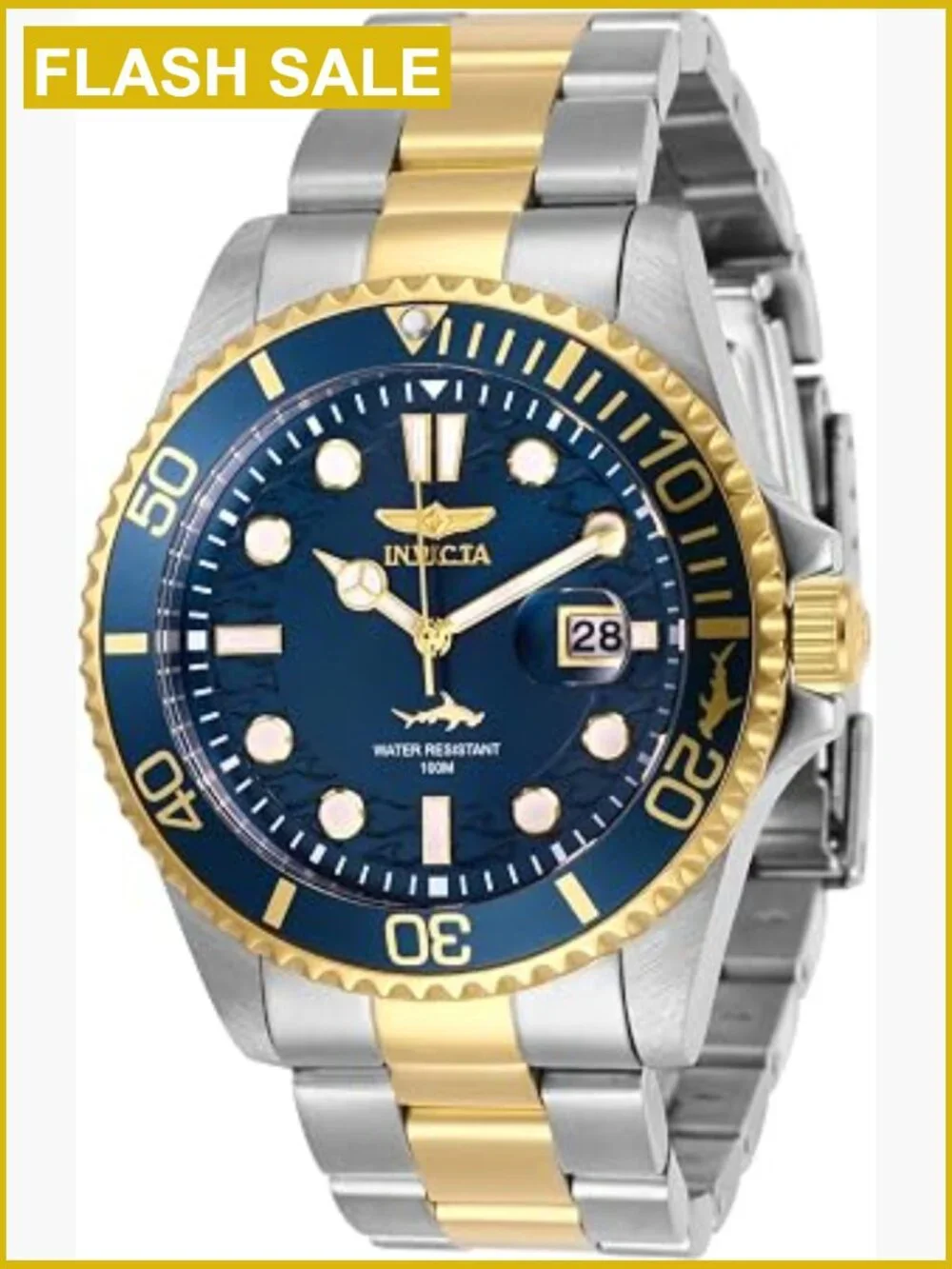 Men's Pro Diver Quartz Watch Stainless Steel 100m Water Resistant